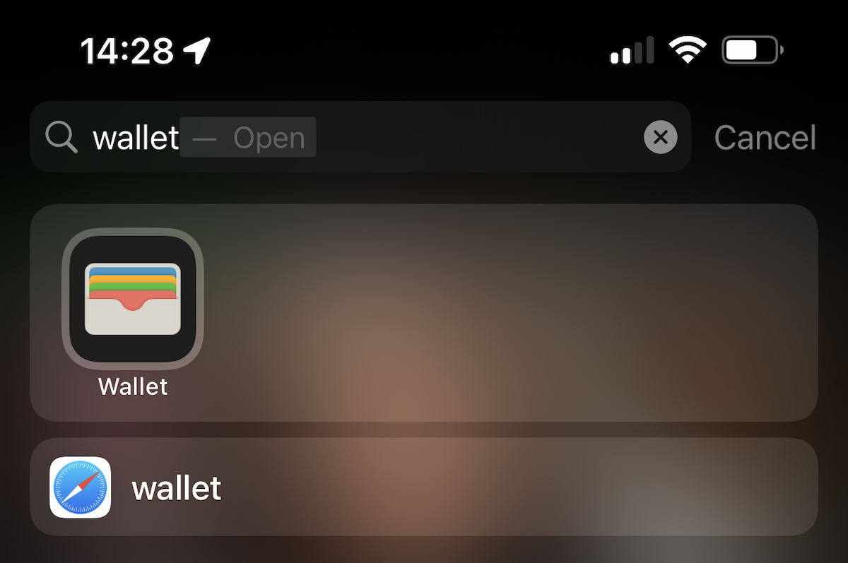 wallet app iPhone