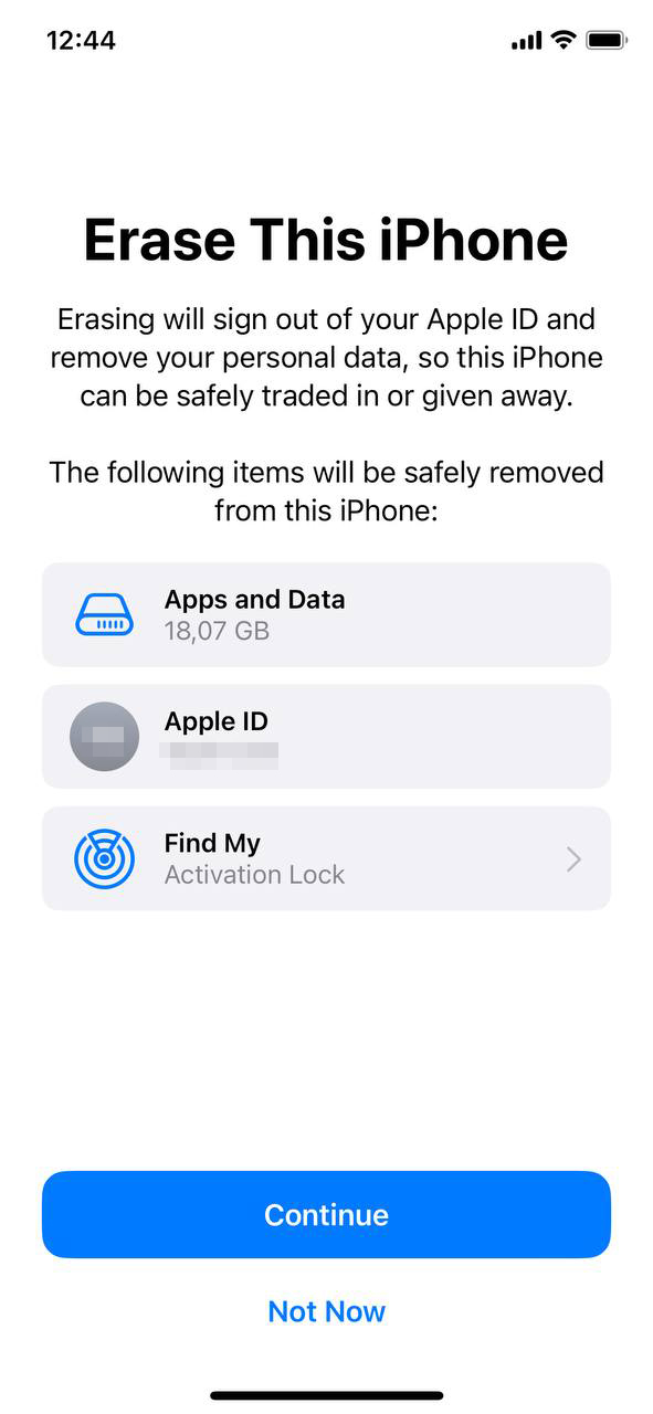 factory reset iphone to free ups torage