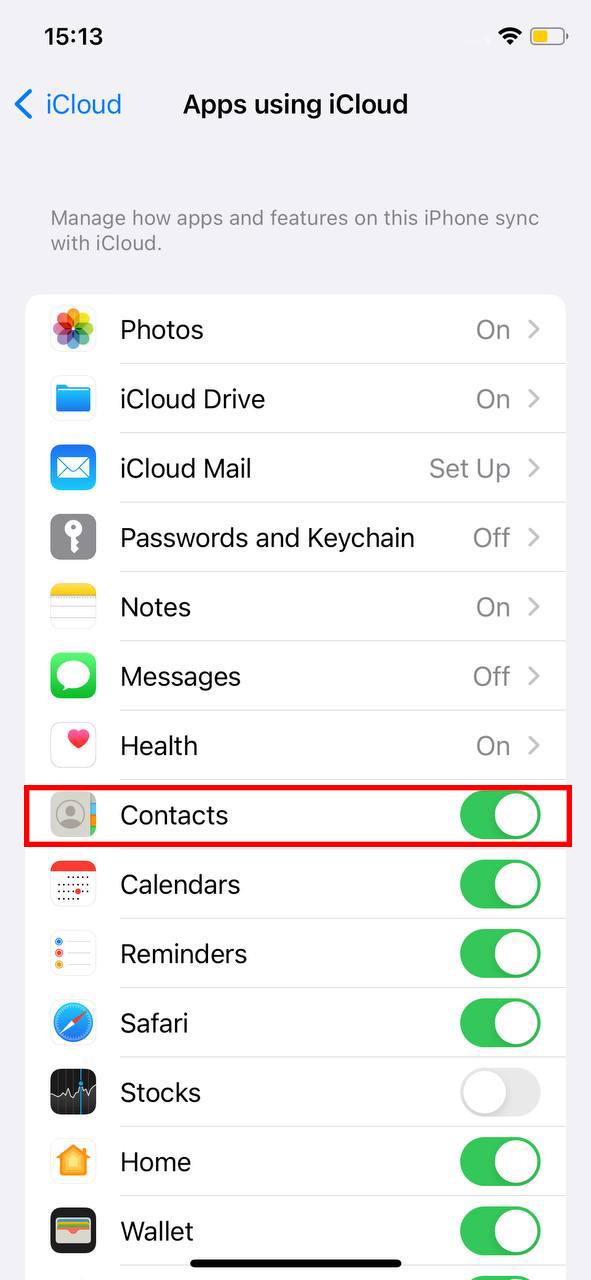 sync iphone contacts to mac icloud