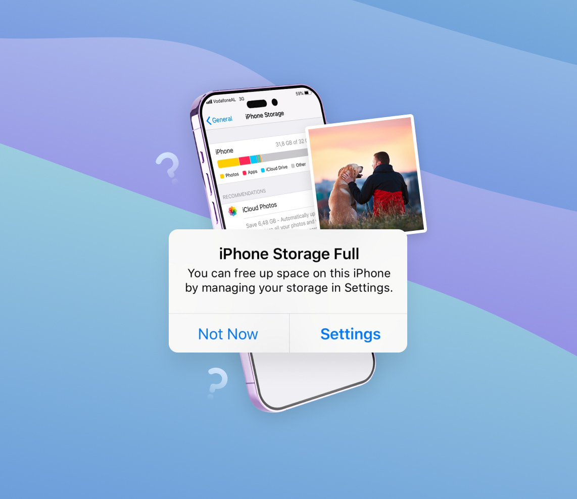 iphone storage full can't delete photos