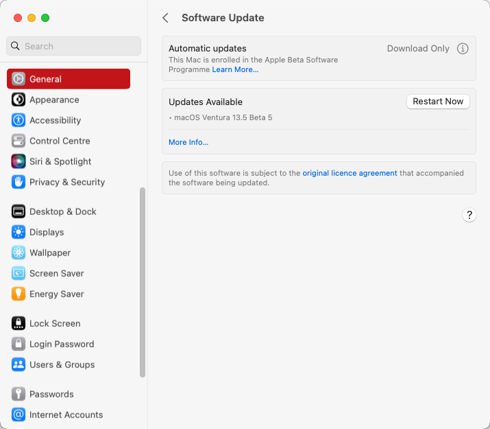 check for software updates on mac