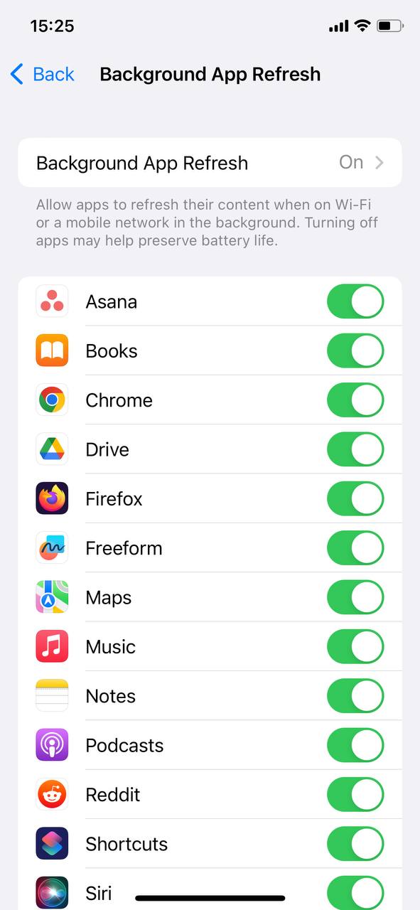 manage which apps can refresh in background