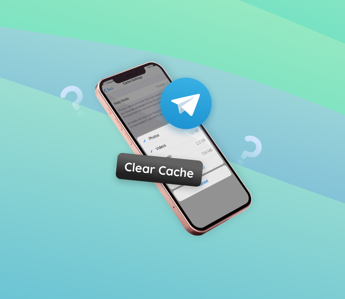 clear telegram cache on iPhone