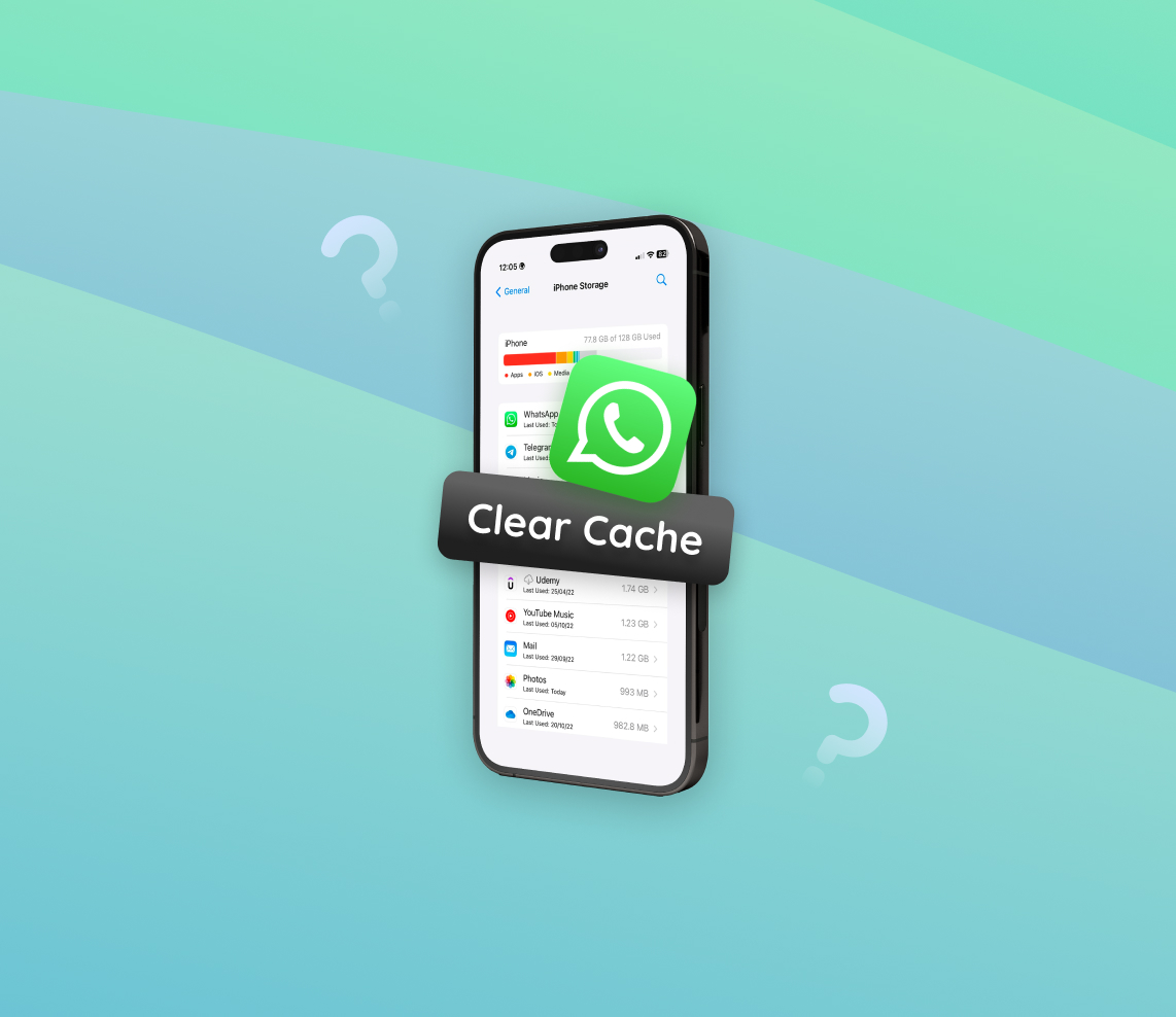 clear whatsapp cache on iphone