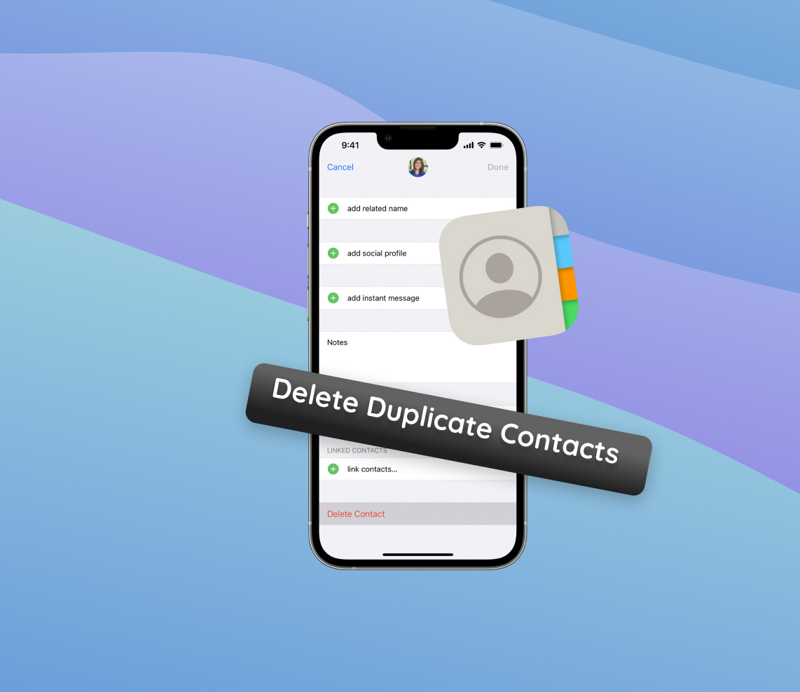 delete duplicate contacts on iphone