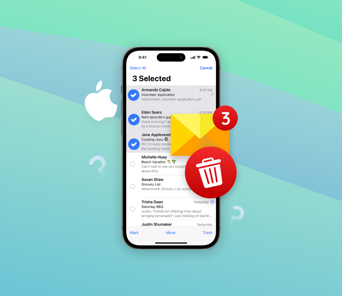delete emails in bulk on iphone