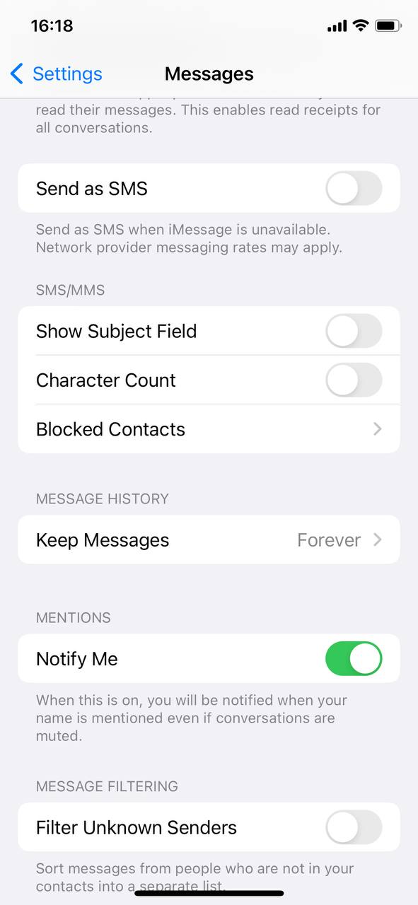 Manage how long iPhone keeps messages