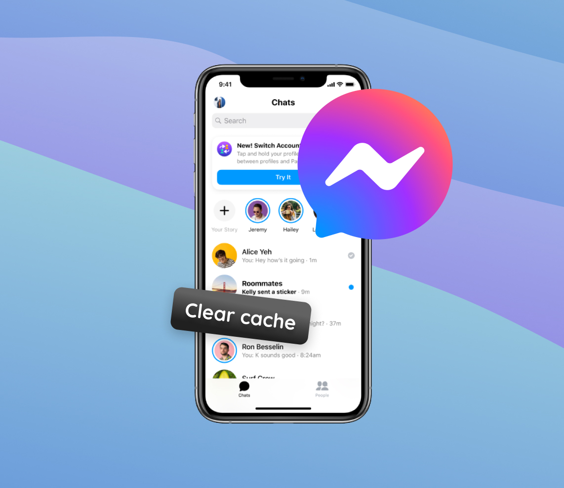 clear facebook messenger cache iphone