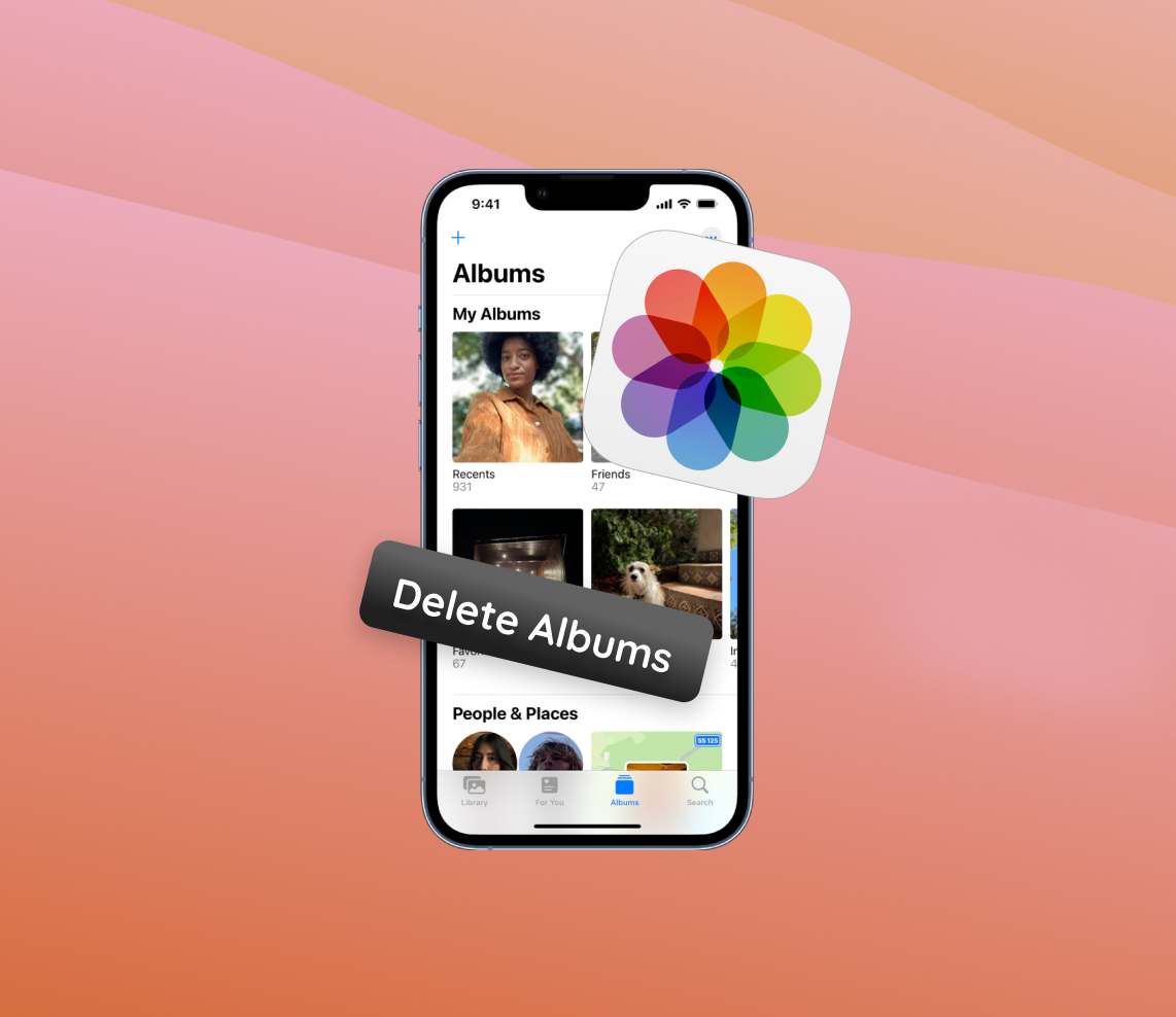 delete albums on iphone
