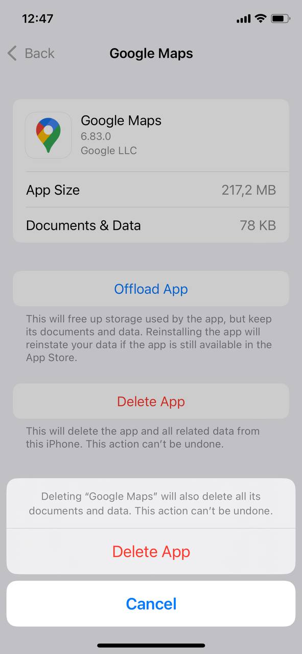 delete unused app