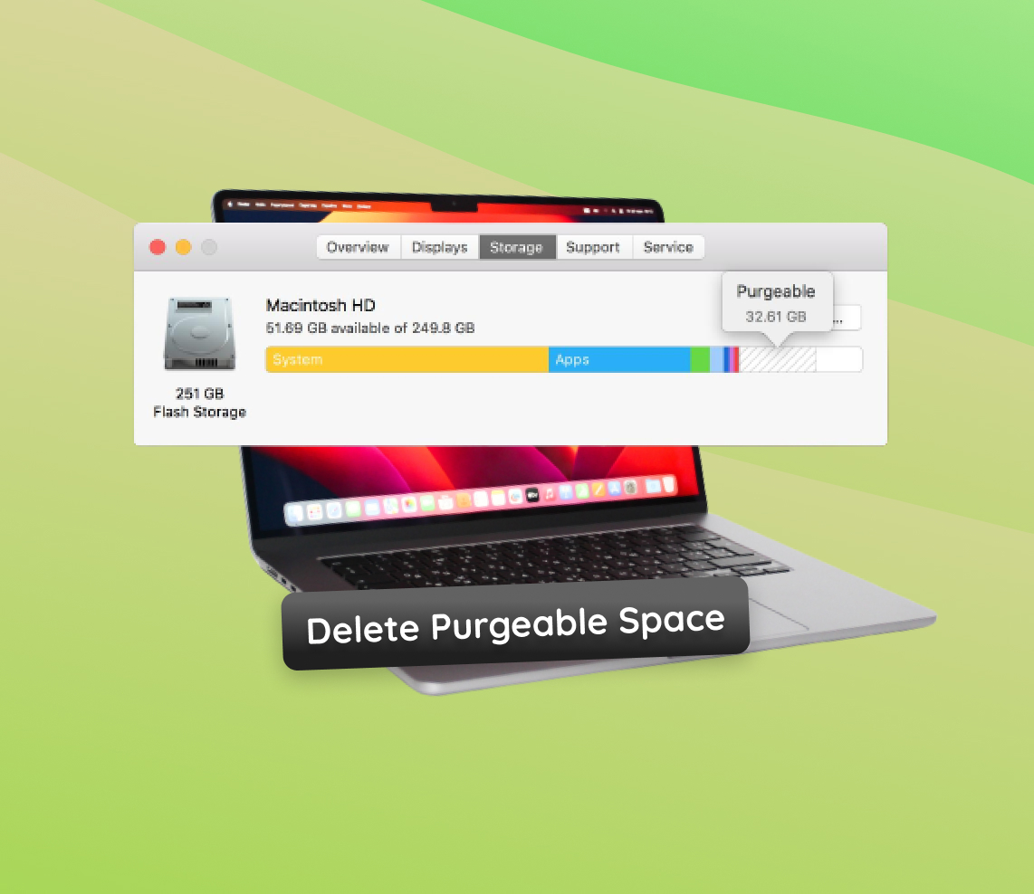 delete purgeable space on mac