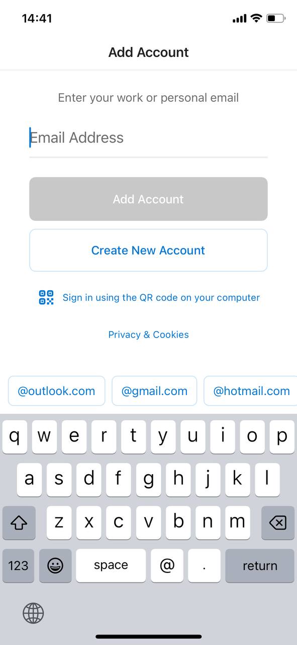 add outlook account back