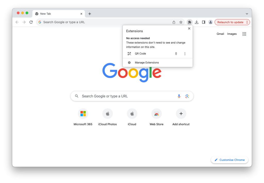 Open Chrome Extensions
